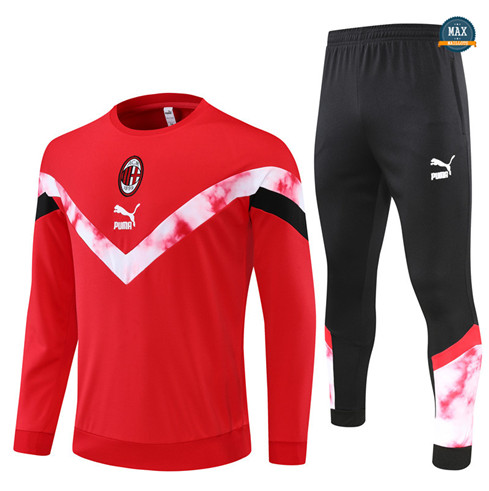 Max Maillots Survetement foot AC Milan 2022/23 Rouge/Noir M8259