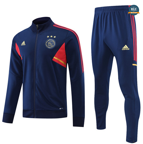 Max Maillots Veste Survetement foot Ajax 2022/23 Bleu Marine M8005