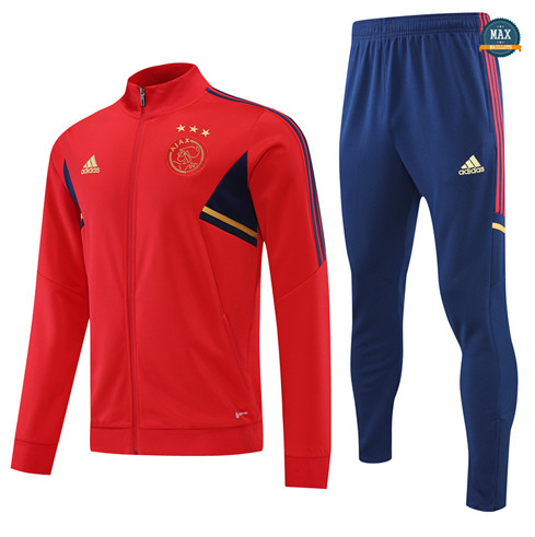 Max Maillots Veste Survetement foot Ajax 2022/23 Rouge M8009