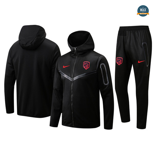 Max Maillots Veste Survetement foot à capuche Atletico Madrid 2022/23 Noir M8068