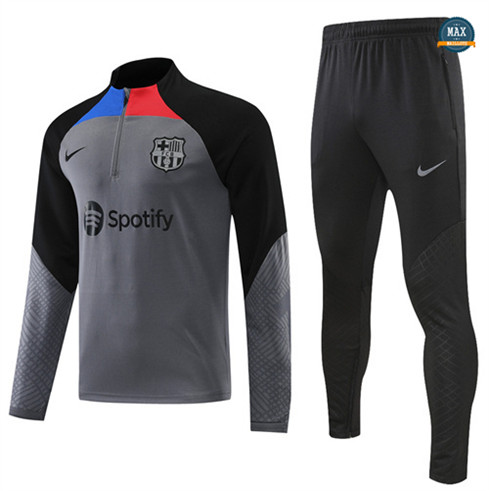 Max Maillots Survetement foot Barcelone 2022/23 Gris/Noir M8075