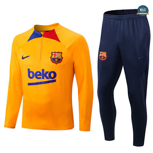 Max Maillots Survetement foot Barcelone 2022/23 Orange/Bleu M8077