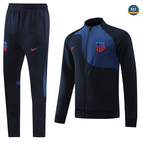 Max Maillots Veste Survetement foot Barcelone 2022/23 Bleu Marine M8081