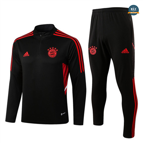 Max Maillots Survetement foot Bayern Munich 2022/23 Noir M8056