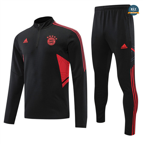 Max Maillots Survetement foot Bayern Munich 2022/23 Noir M8058