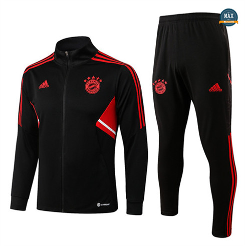 Max Maillots Veste Survetement foot Bayern Munich 2022/23 Noir M8060