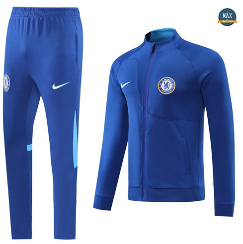 Max Maillots Veste Survetement foot Chelsea 2022/23 Bleu M8192