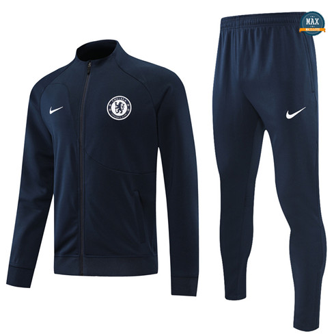 Max Maillots Veste Survetement foot Chelsea 2022/23 Noir M8193