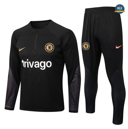 Max Maillots Survetement foot Chelsea 2022/23 Noir M8197