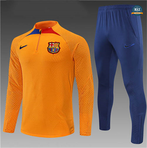 Max Maillots Survetement Enfant Player Barcelone 2022/23 Orange/Bleu M8297