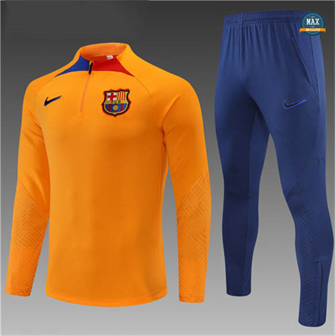 Max Maillots Survetement Enfant Barcelone 2022/23 Orange/Bleu M8299