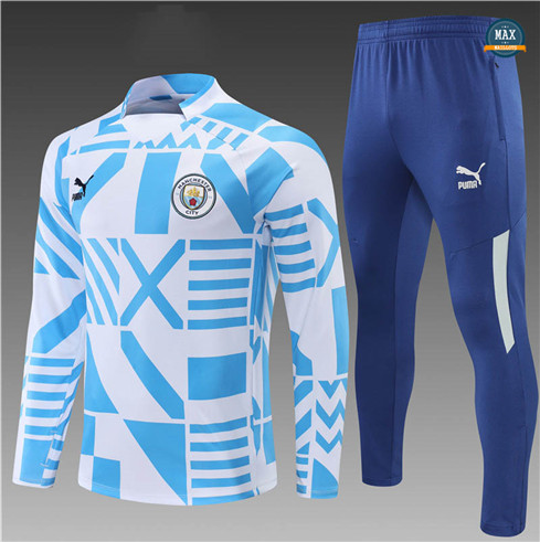 Max Maillots Survetement Enfant Manchester City 2022/23 Bleu M8347