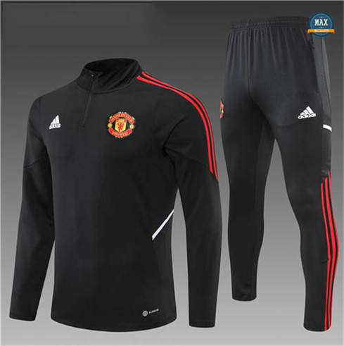 Max Maillots Survetement Enfant Manchester United 2022/23 Noir M8350