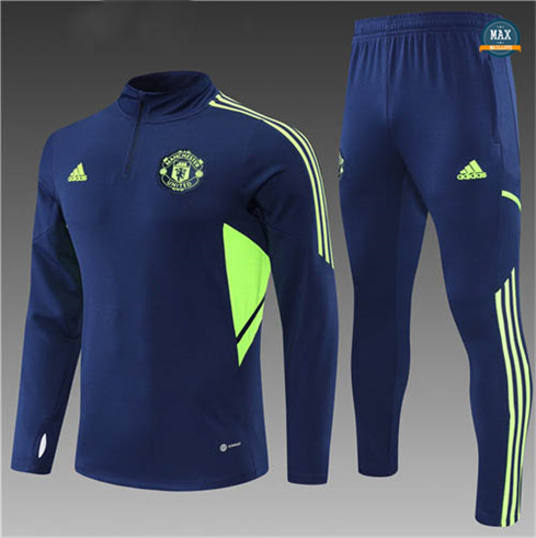 Max Maillots Survetement Enfant Manchester United 2022/23 Bleu Marine M8351