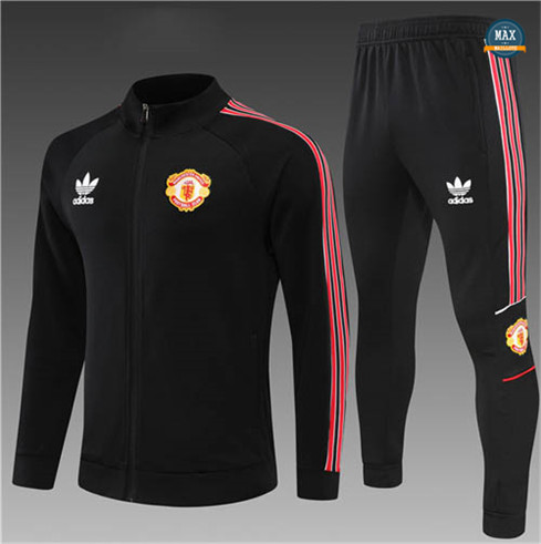 Max Maillots Veste Survetement Enfant Manchester United 2022/23 Noir M8352