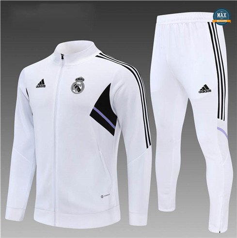 Max Maillots Veste Survetement Enfant Real Madrid 2022/23 Blanc M8302