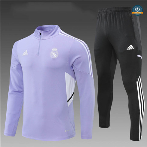 Max Maillots Survetement Enfant Real Madrid 2022/23 Violet/Noir M8304