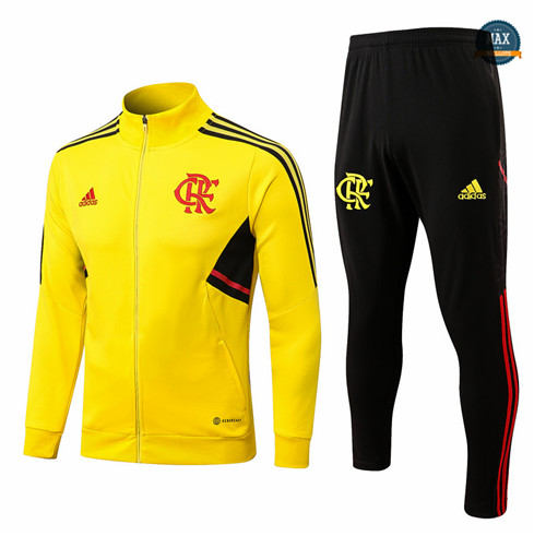 Max Maillots Veste Survetement foot Flamengo 2022/23 Jaune M8016