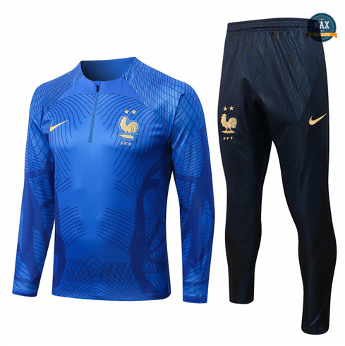 Max Maillots Survetement foot France 2022/23 Bleu M8160