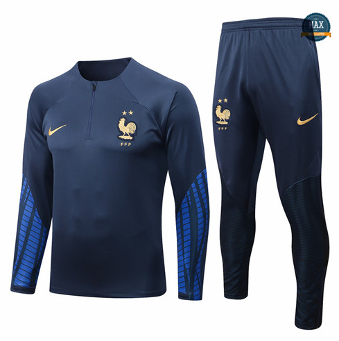 Max Maillots Survetement foot France 2022/23 Bleu Marine M8165