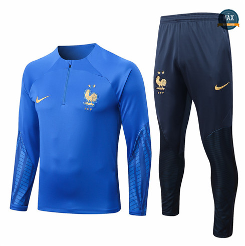 Max Maillots Survetement foot France 2022/23 Bleu M8166