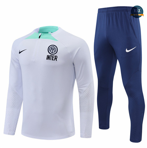 Max Maillots Survetement foot Inter Milan 2022/23 Blanc/Bleu M8268