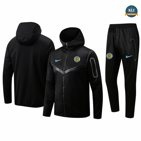 Max Maillots Veste Survetement foot à capuche Inter Milan 2022/23 Noir M8274