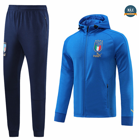 Max Maillots Veste Survetement foot à capuche Italie 2022/23 Bleu M8175