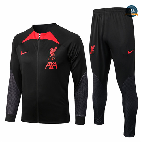 Max Maillots Veste Survetement foot Liverpool 2022/23 Noir M8205