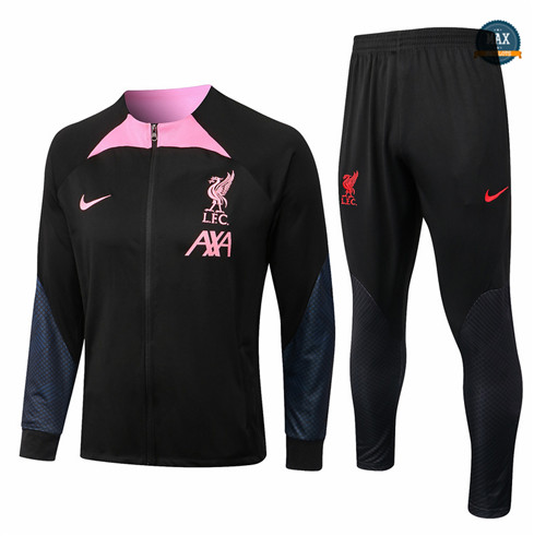 Max Maillots Veste Survetement foot Liverpool 2022/23 Noir M8206