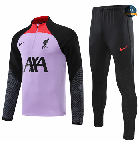 Max Maillots Survetement foot Liverpool 2022/23 Violet/Noir M8211