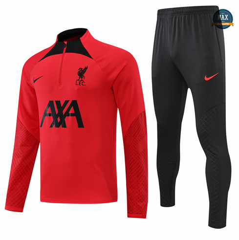 Max Maillots Survetement foot Liverpool 2022/23 Rouge/Noir M8213