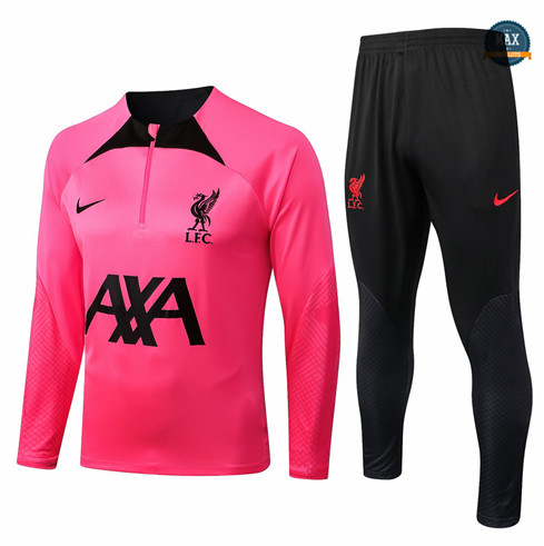 Max Maillots Survetement foot Liverpool 2022/23 Rose/Noir M8216