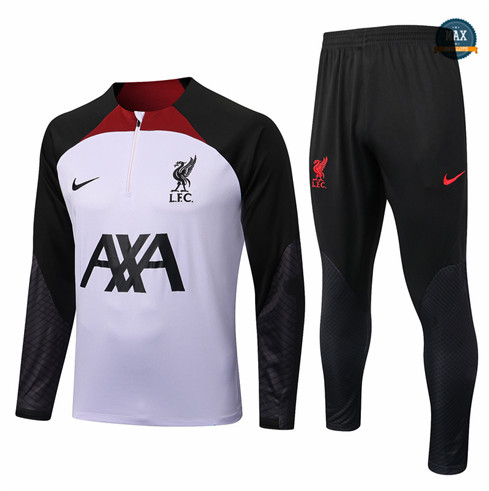 Max Maillots Survetement foot Liverpool 2022/23 Blanc/Noir M8218