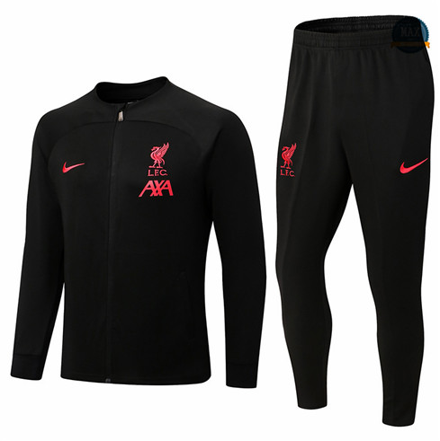 Max Maillots Veste Survetement foot Liverpool 2022/23 Noir M8219