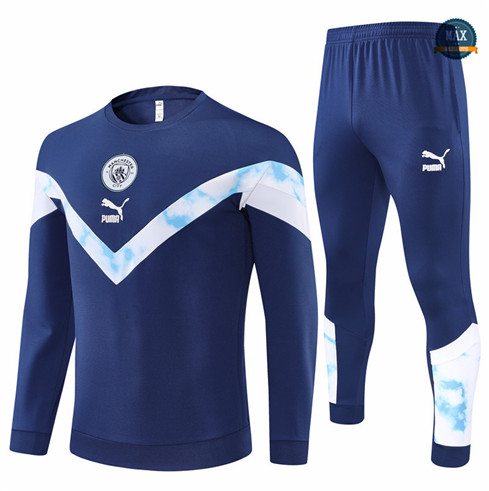 Max Maillots Survetement foot Manchester City 2022/23 Bleu Marine M8229