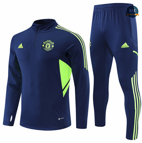 Max Maillots Survetement foot Manchester United 2022/23 Bleu M8239