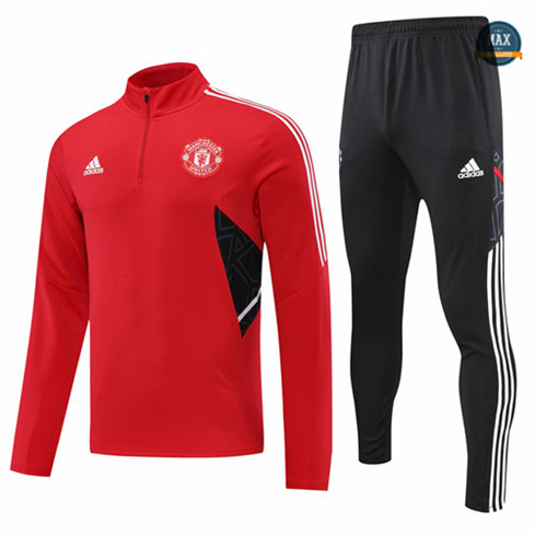 Max Maillots Survetement foot Manchester United 2022/23 Noir M8244