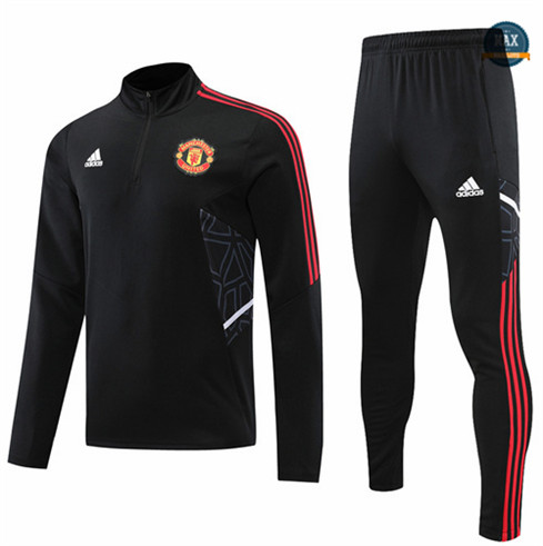 Max Maillots Survetement foot Manchester United 2022/23 Rouge/Noir M8245