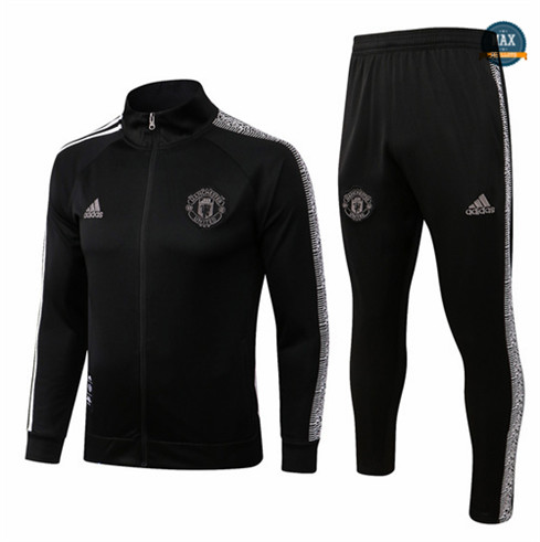 Max Maillots Veste Survetement foot Manchester United 2022/23 Noir M8250