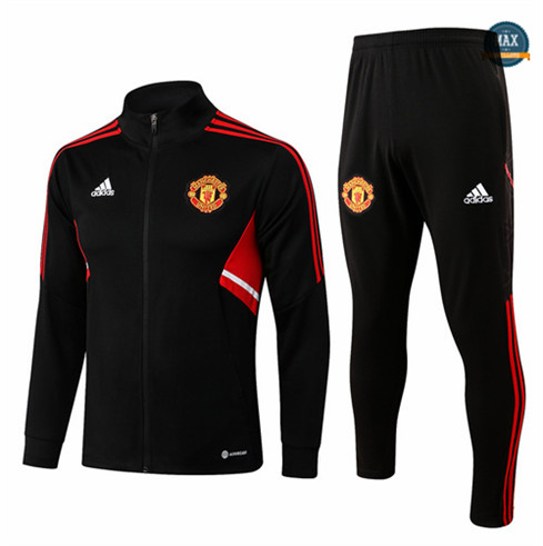 Max Maillots Veste Survetement foot Manchester United 2022/23 Noir M8251