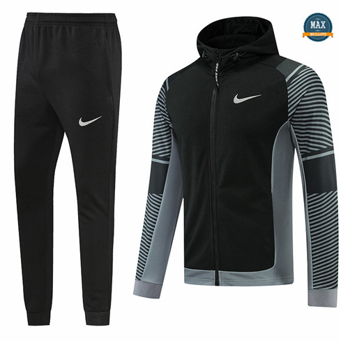 Max Maillots Veste Survetement foot Nike 2022/23 Noir/Gris M8025