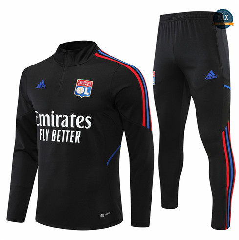 Max Maillots Survetement foot Lyon 2022/23 Noir M8107