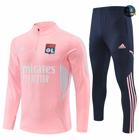 Max Maillots Survetement foot Lyon 2022/23 Rose/Noir M8108