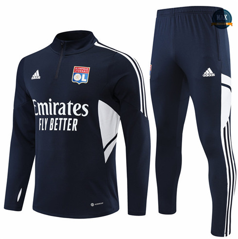 Max Maillots Survetement foot Lyon 2022/23 Noir/Blanc M8109