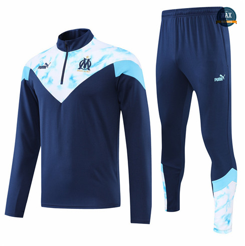 Max Maillots Survetement foot Marseille 2022/23 Bleu Marine/Blanc M8115