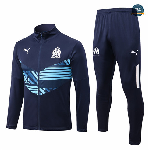 Max Maillots Veste Survetement foot Marseille 2022/23 Bleu Marine M8117