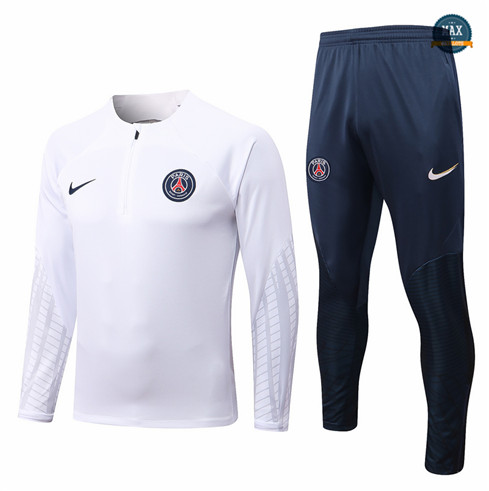 Max Maillots Survetement foot Paris PSG 2022/23 Blanc M8128