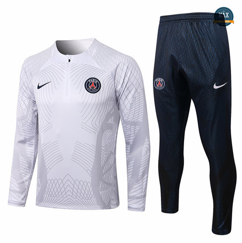 Max Maillots Survetement foot Paris PSG 2022/23 Blanc/Bleu Marine M8131