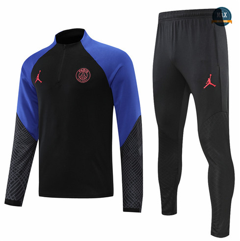 Max Maillots Survetement foot Paris PSG 2022/23 Noir/Bleu M8133